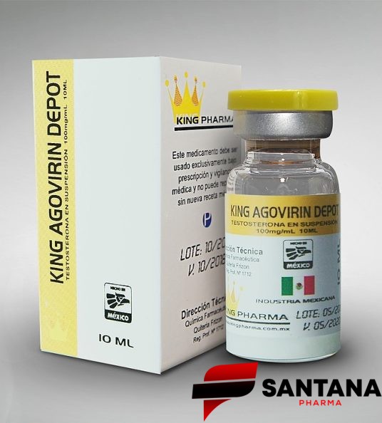 King Agovirin Depot ( Testosterona Suspensão ) 100mg / 10ml - King Pharma